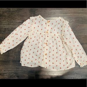 ZARA long sleeve floral button shirt